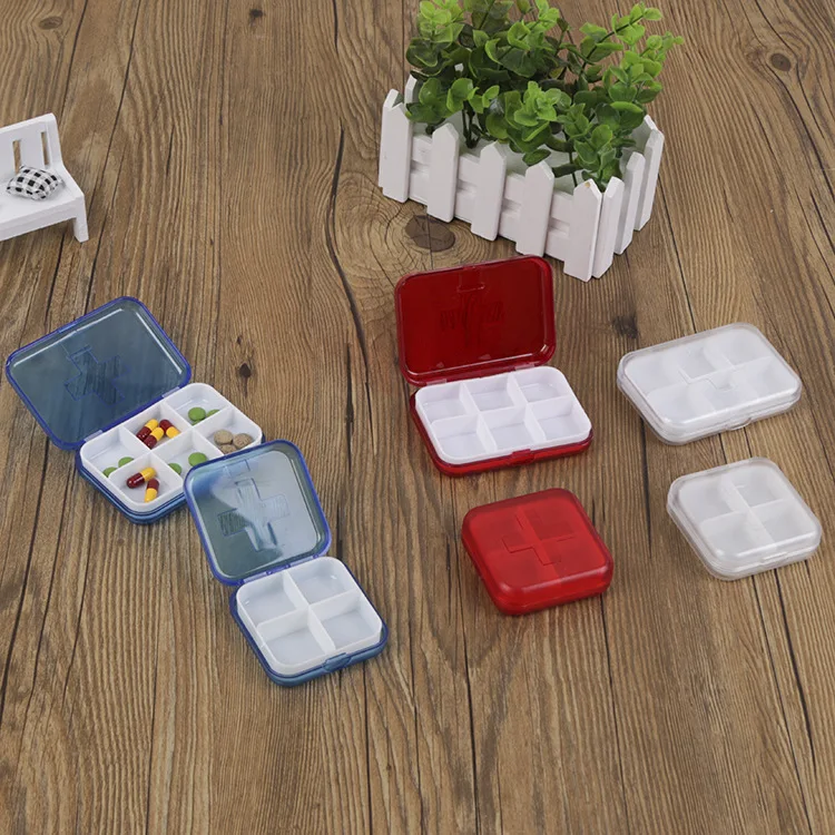 

Portable Pill Cases Travel Dispen Storage Container Colorful Drug Dispenser Packing Container 4/6 Slot Moisture-proof Pill Box