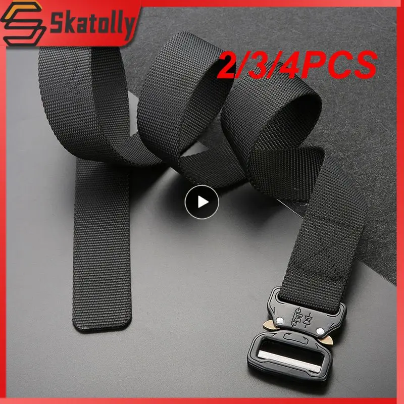 

2/3/4PCS Tactical Belt Quick Release Outdoor Military Training Belt Imitation Nylon Woven Men Women Sports Hunting Elastic