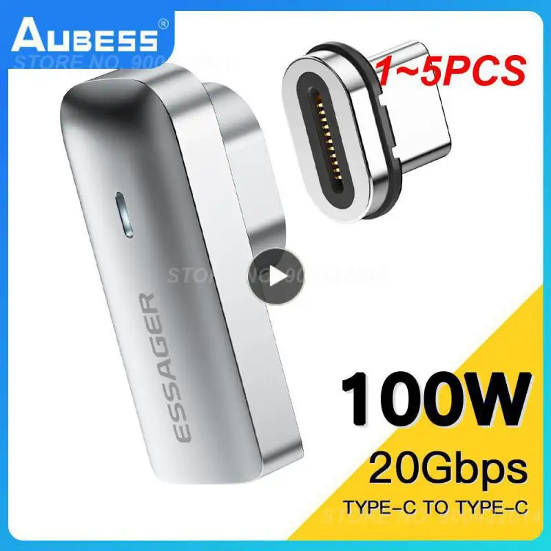 

Магнитный адаптер Essager PD 100 Вт USB C OTG, 1 ~ 5 шт., магнитный коннектор для быстрой зарядки, Тип C, синхронизация данных 20 фунтов, 4K @ 60 Гц для Macbook