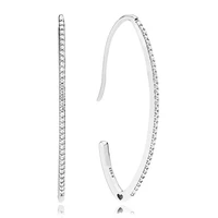 original sparkling oval sparkle with crystal hoop earrings for women 925 sterling silver wedding gift pandora jewelry