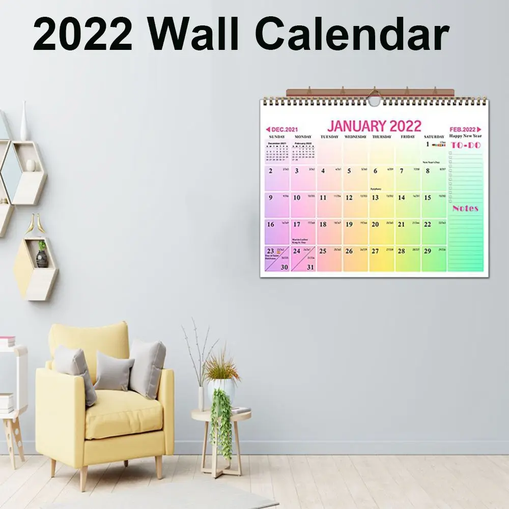 

New Year Planner Important day Date Clocking Wall mounted Calendar Hanging calendar 2022 Wall Calendar Home Accessories