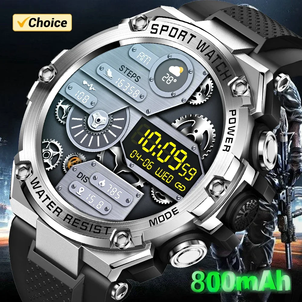 

2023 New Smart Watch Men1.5inch Screen Tough Body 800mAh Bluetooth Call Health heart rateMonitoring IP68 Waterproof Sport watch