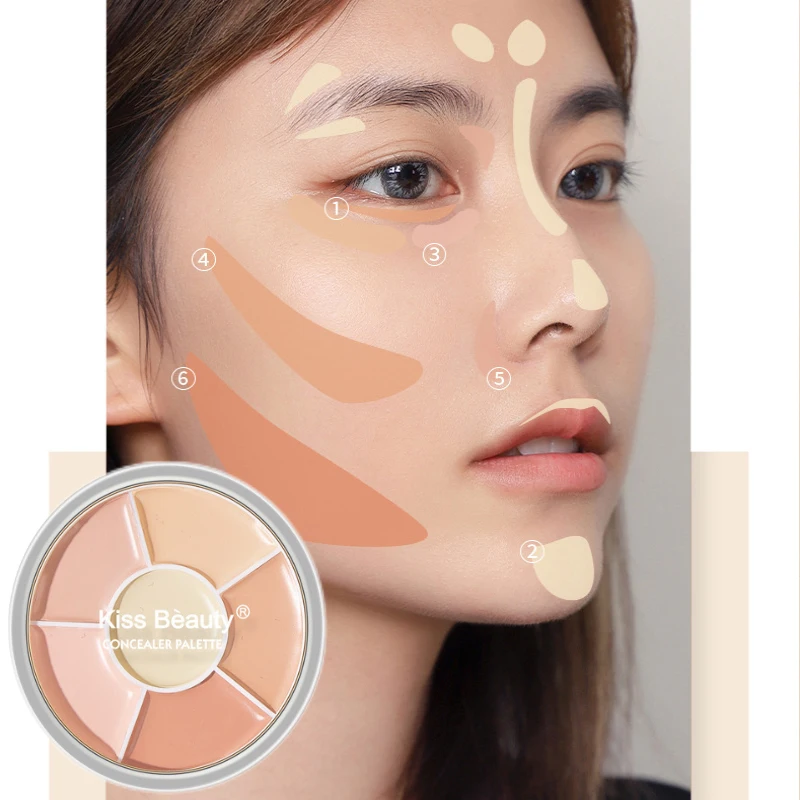 

6 Color Concealer Cover Acne Marks Dark Circles Brighten Tatto Skin Tone Conceal Spots Palette Moisturize Foundation Cream TSLM1