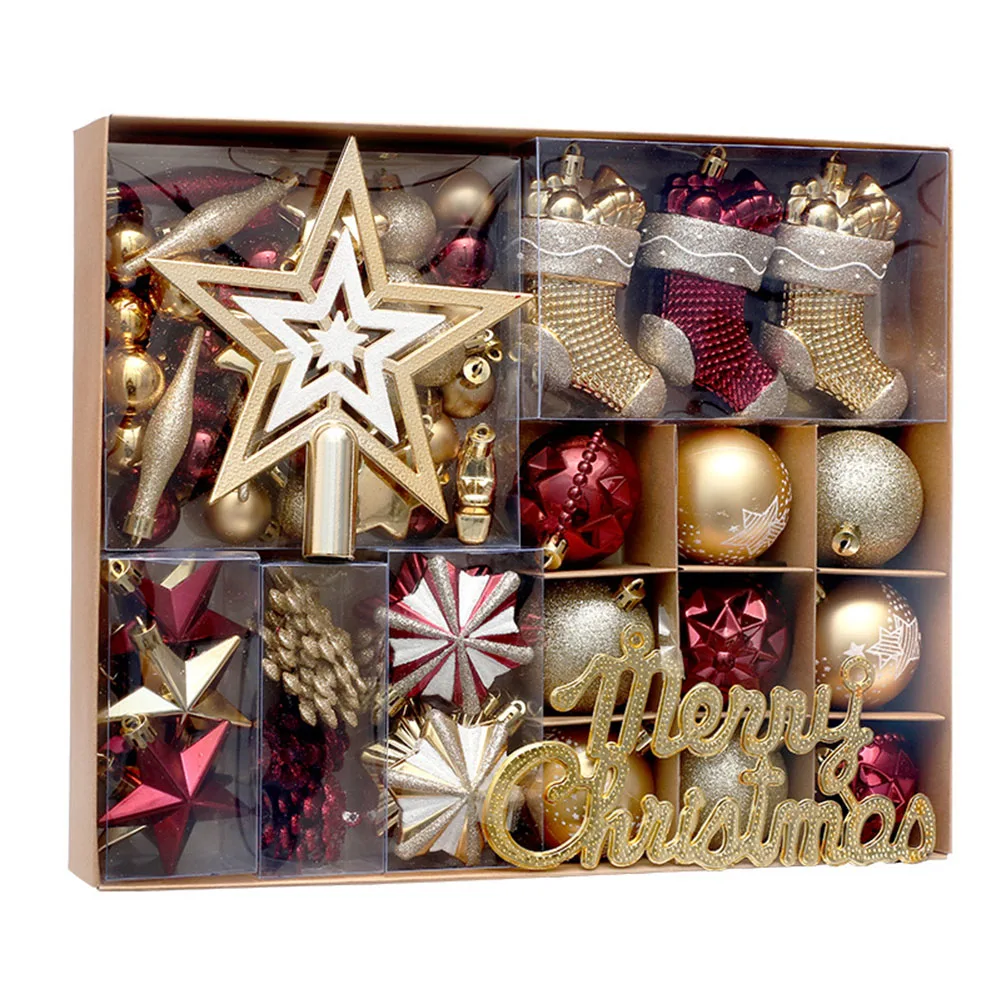 

1 коробка рождественских шариков, Елочное украшение, звезда, украшение на Рождество, подвесная подвеска, Декор для дома, 2023, новогодний подарок, Рождество