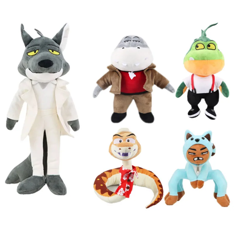 

Набор плюшевых игрушек «Плохие парни» из мультфильма «Мистер волка», «пиранха», «Змея», «Акула», мисс Тарантул, плюшевые куклы, мягкие игруш...