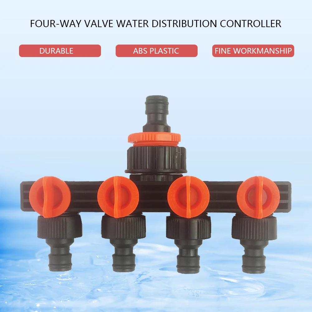 

Garden Hose Splitters 4-Way Garden Water Divider Removable Four Independent Switches Tap Hose Connector for Home Lawn Irrigation