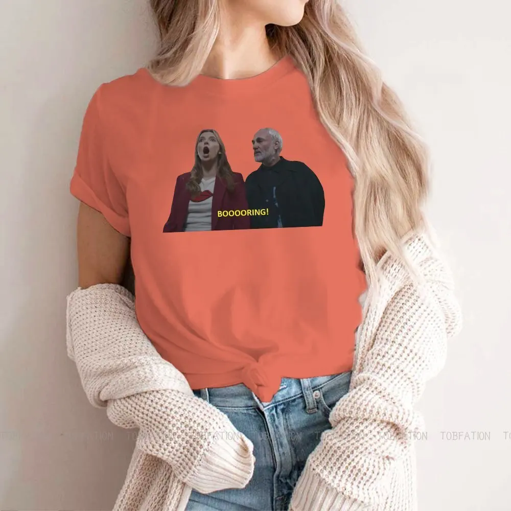 

Boring O Neck TShirt Killing Eve Fabric Basic T Shirt Woman's Tops Individuality Hot Sale