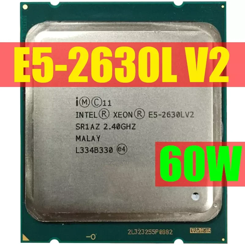 

Intel Xeon Processor E5 2630L V2 CPU 2.4GHZ LGA2011 Six Core Server processor e5-2630L V2 E5-2630LV2 100% normal work