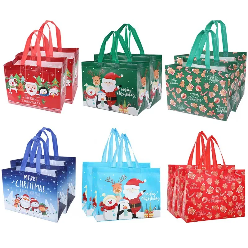 

Santa Sacks Gift Bag Candy Apple Handle for Bag Christmas Tree Decorations for Home Table New Year 2023 Noel Xmas Presents