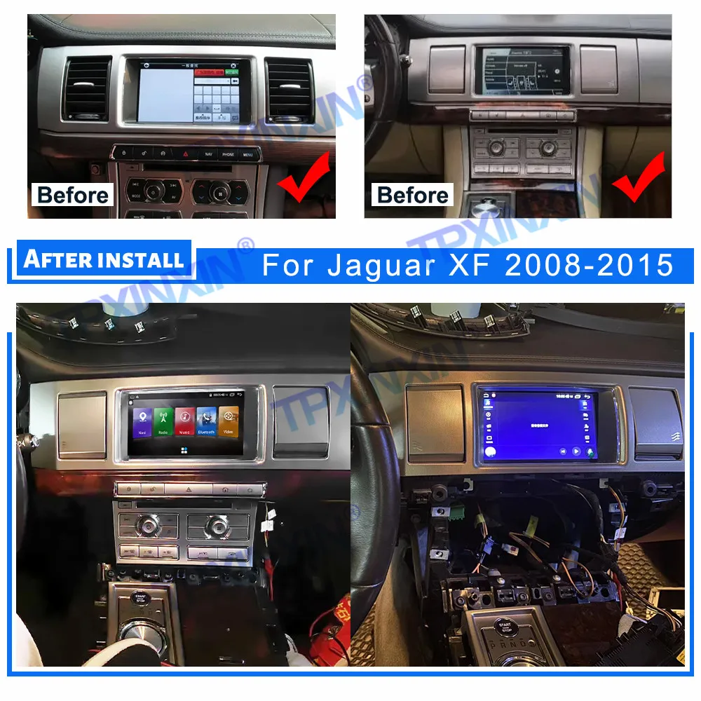 Автомобильный мультимедийный плеер 2 Din Android 12 0 8 ГБ + 256 для Jaguar XF 2007-2015 радио