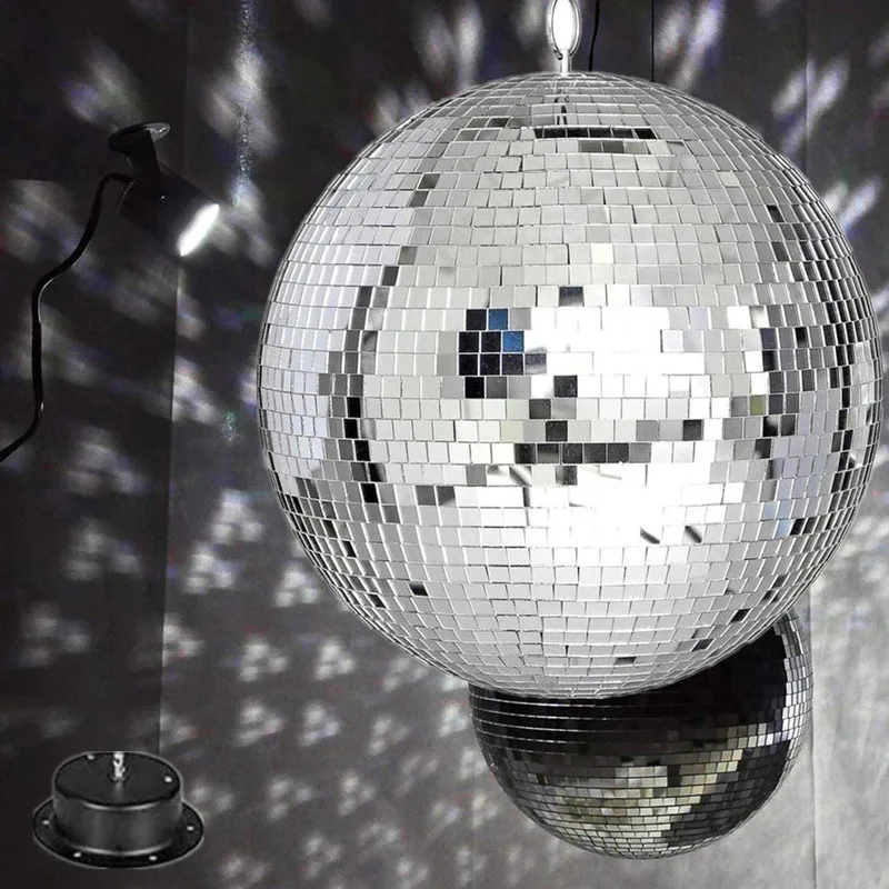 

Сценический светоотражающий стеклянный вращающийся шар, сценическое освещение для бара, свадьбы, дома вечерние, Рождественское украшение, диско, многоразмерный зеркальный шар