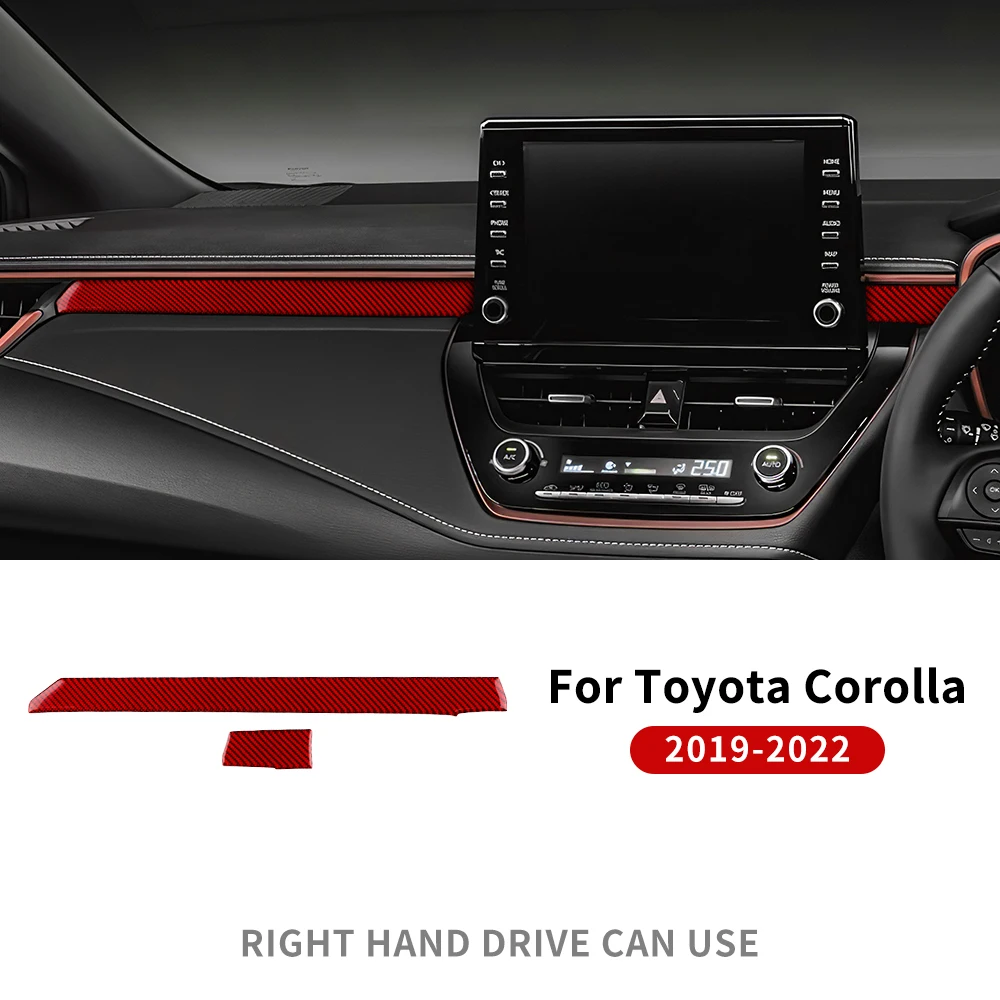

Настоящая мягкая наклейка из углеродного волокна для Toyota Corolla 2019 2020 2021 2022 2023 2024Co-pilot, полосная панель RHD LHD, аксессуары для интерьера
