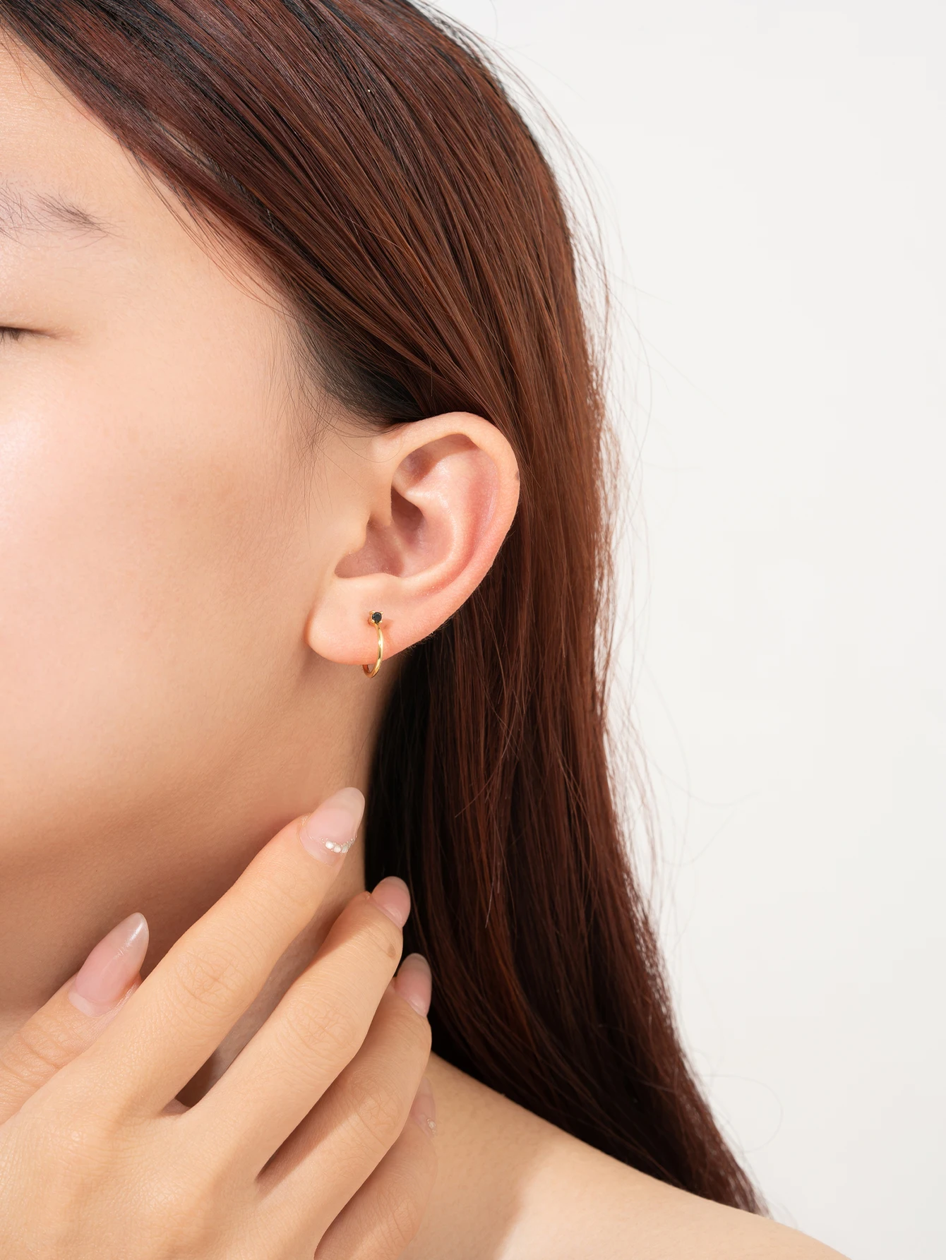 Женские серьги-кольца из серебра 100% пробы с фианитами