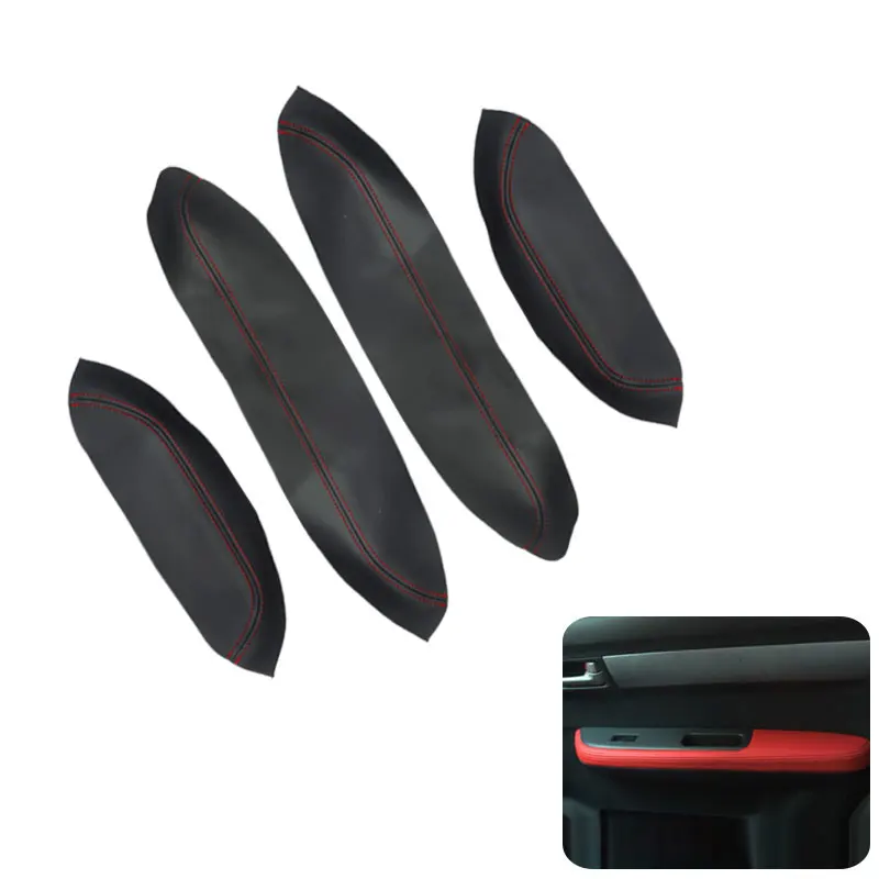 

4Pcs/set Microfiber Leather Car Door Handle Armrest Panel Cover Trim For Suzuki Swift 2005 2006 2007 2008 2009 2010 2011 2012