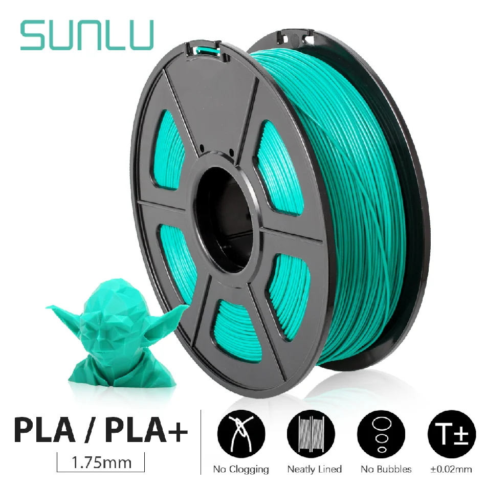 

Нить PLA SUNLU, 1,75 мм, 1 кг, 3D-печать, биоразлагаемый материал, нетоксичный, без запаха, для печати, засорение, яркий цвет