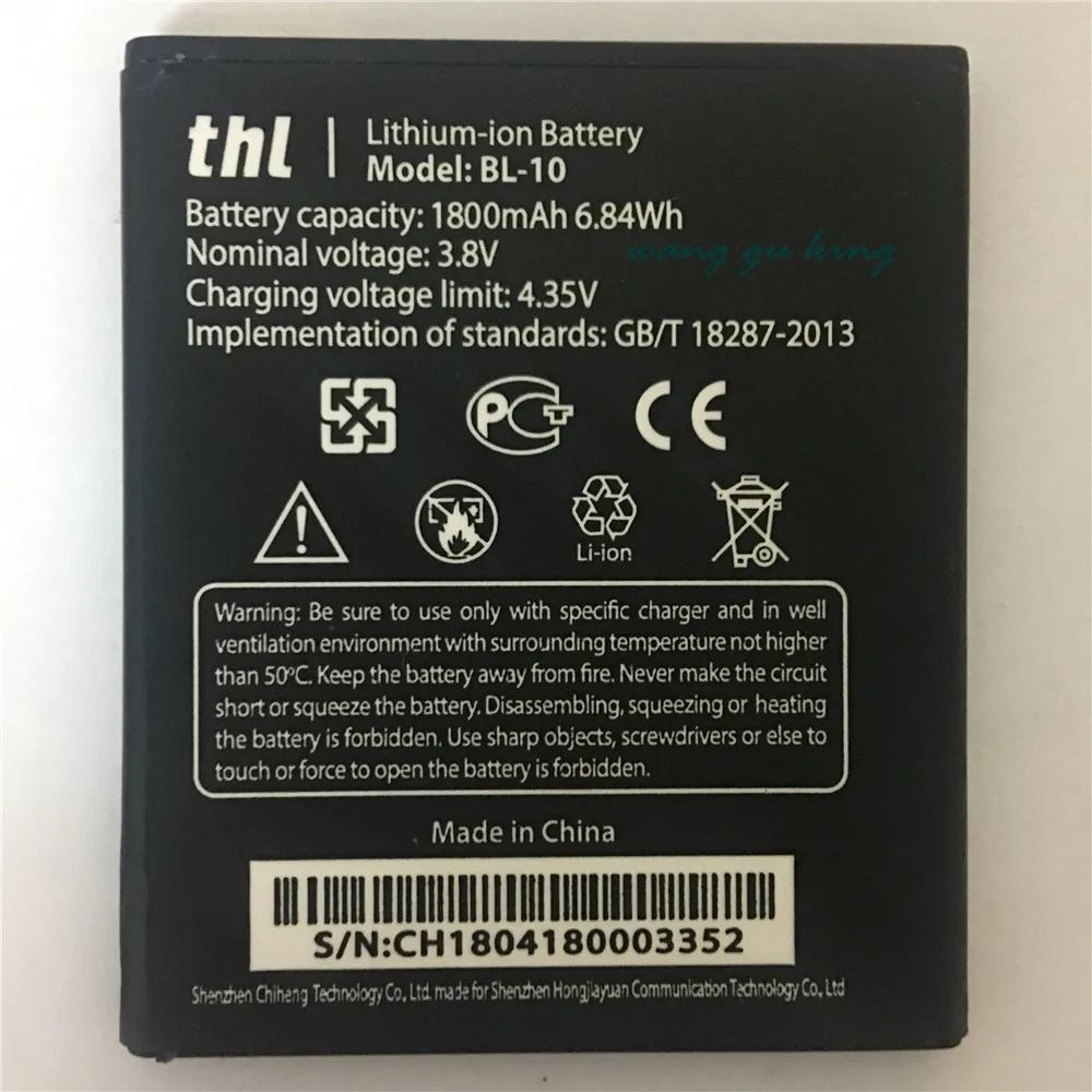 Оригинальная батарея для THL BL-10 1800 мАч запасная литий-ионная BL10 T12 Замена