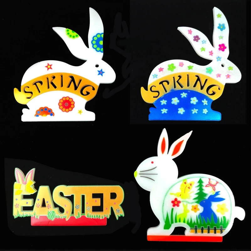 

Easter Rabbit Bunny Desktop Decoration Epoxy Resin Mold Table Sign Plaque Figurines Ornament Silicone Mould DIY Crafts