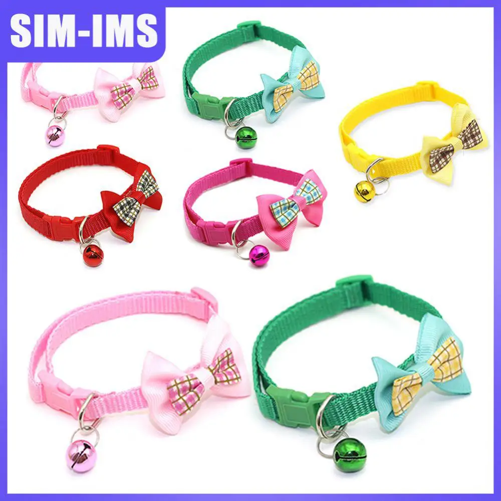 

Adjustable Bow Knot Cat Collar Cute Design Soft And Comfortable Cat Jewelry Dog Cat Collars Pet Collar Bow Bell Collar