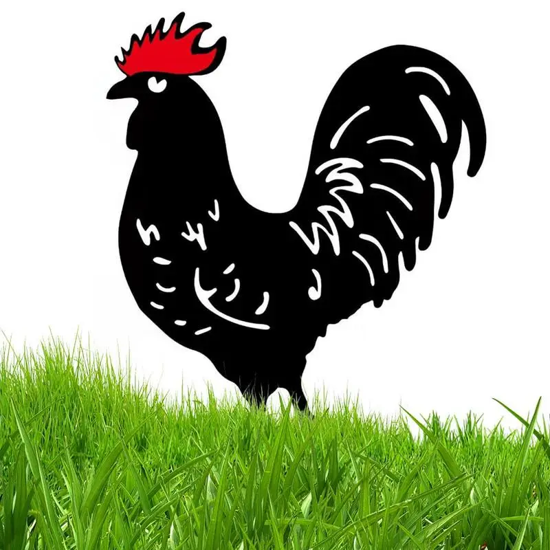 

Куриный двор искусство металлическая курица украшение для дома Двор Газон садовые стойки ферма петушок из стали курица погодостойкий подарок