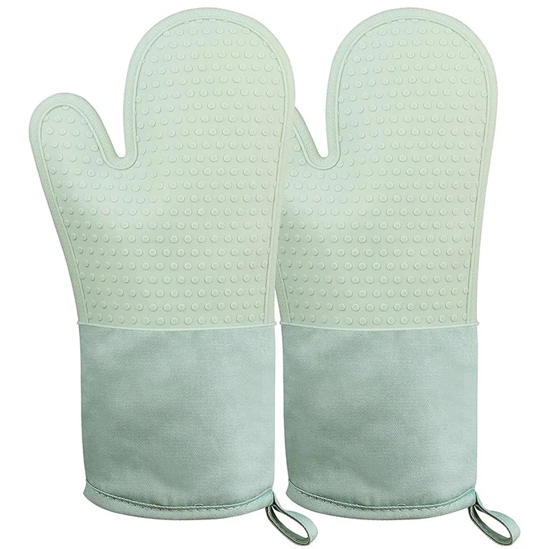 

Oven Mitts,Heat Resistant Pot Holders Non-Slip Silicone Oven Mitt With Soft Inner Lining For Kitchen, Baking, BBQ
