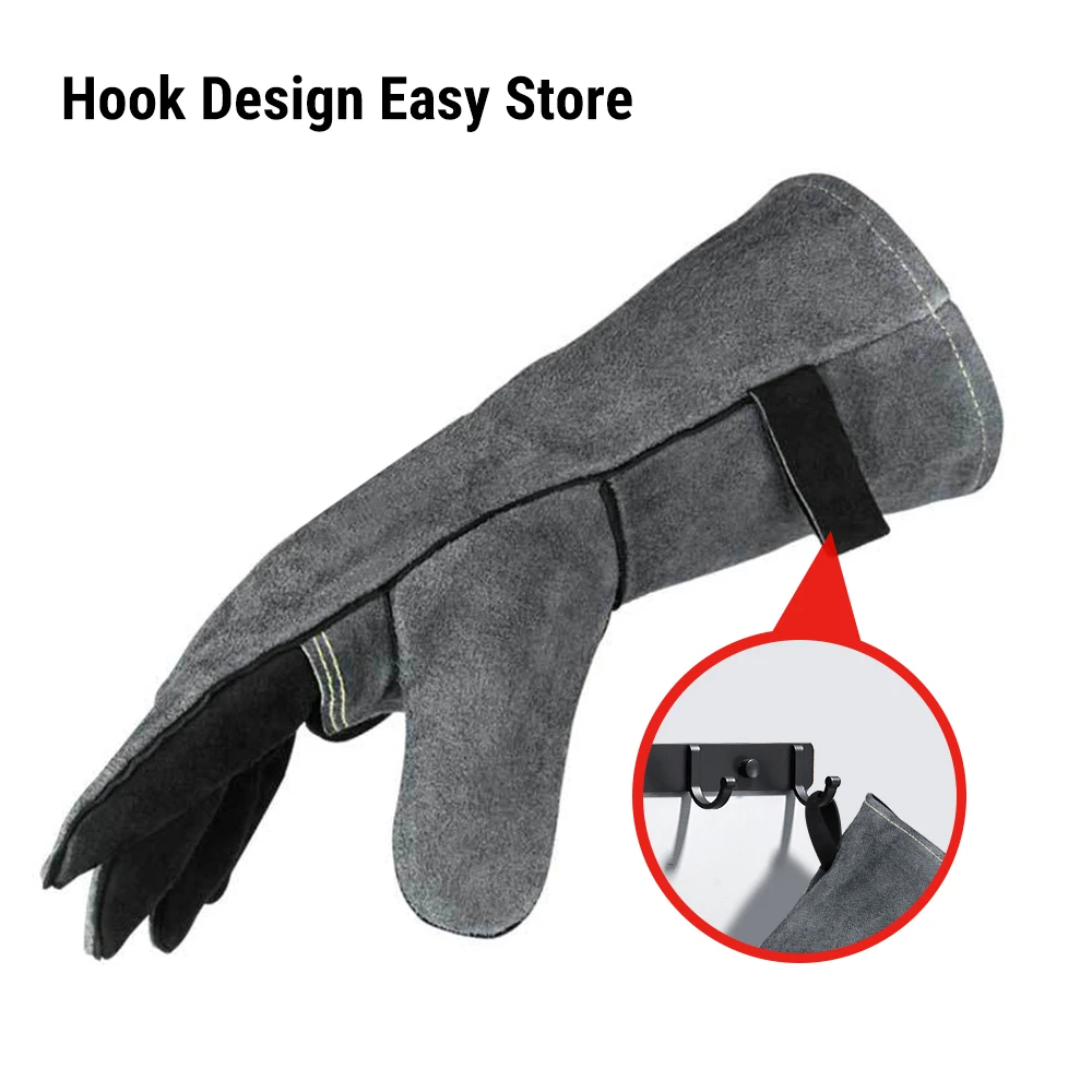 

Heat Resistant Oven Gloves Baking Grill Insulated Leather Welding Forged Gloves For Welding Metal Protective Gloves