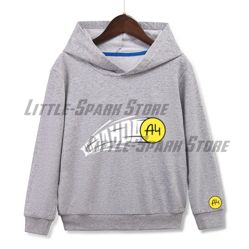 Фото Детские толстовки с героями мультфильмов Merch A4, новые летние толстовки с капюшоном для мальчиков и девочек Влад a4 Бумага, детская одежда с принтом, футболки №4