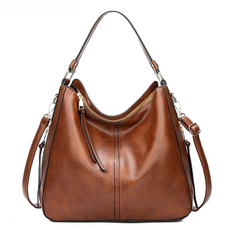

Hobo Bag Leather Women Handbags Female Leisure Shoulder Bags Fashion Purses Vintage Bolsas Large Capacity Tote bag