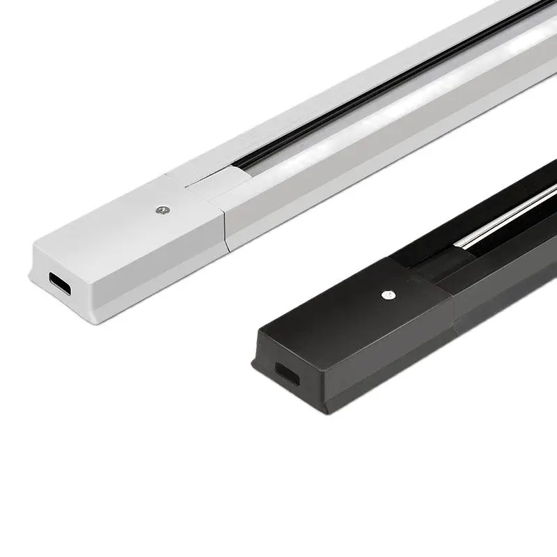 LED track light rail 0.5M 1M black white aluminum 2-wire system track light universal track for spotlight