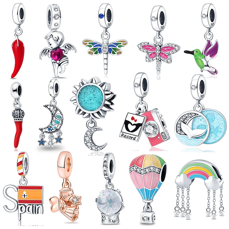

silver color charms original fit pandora original bracelet moon charm beads diy women pendant jewelry