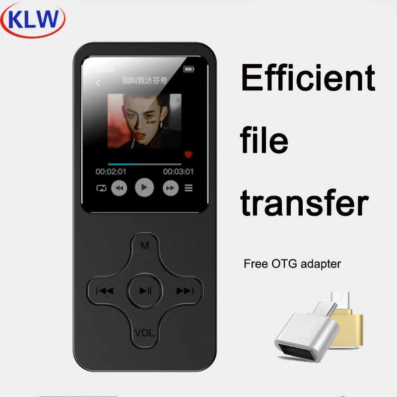 

KLW MP3 MP4 Player With Bluetooth Speaker Touch Key Built-in 16/32GB HiFi Mini Portable Walkman with Radio FM Recording E-book