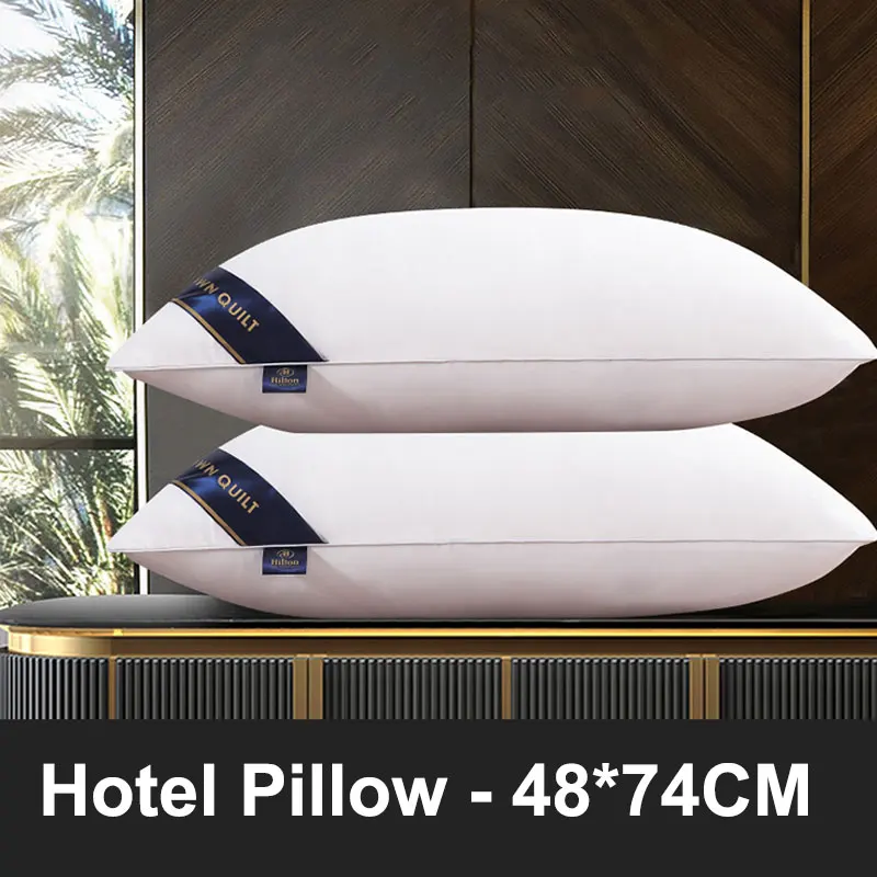 

Sleeping Pillows for Bedroom Couple White Pillows Adult Neck Pillow Cervical Pillow 48X74CM Cotton Down Pillow Inner 1PC