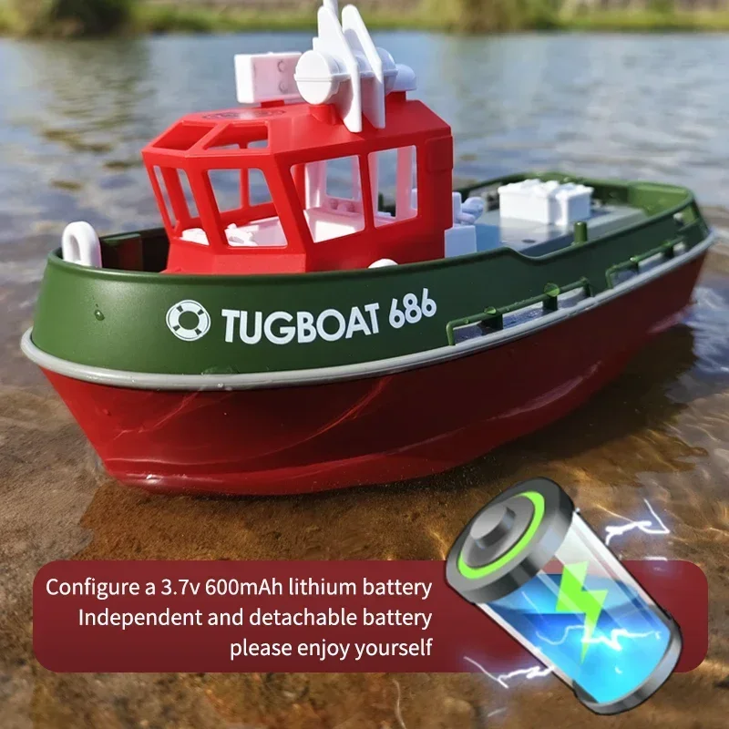 NEW Rc Boat 2.4G 1/72 Powerful Dual Motor Long Range Wireless Electric Remote Control Tugboat Model Toys for Boys Jet