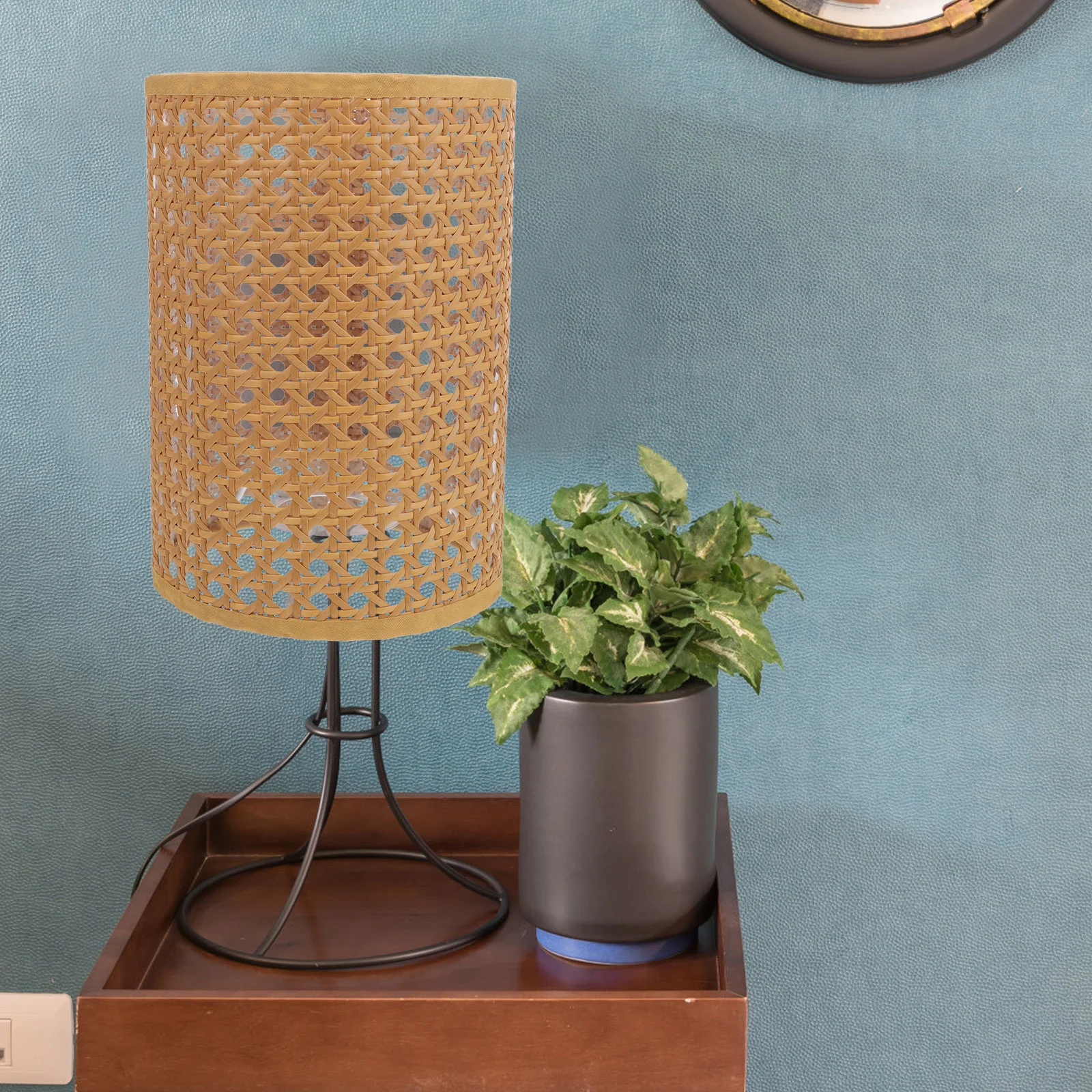 

Pendant Lamp Shade Rattan Hanging Lamp Shade Ceiling Lamp Cover Rustic Lamp Cover(E27/E14)