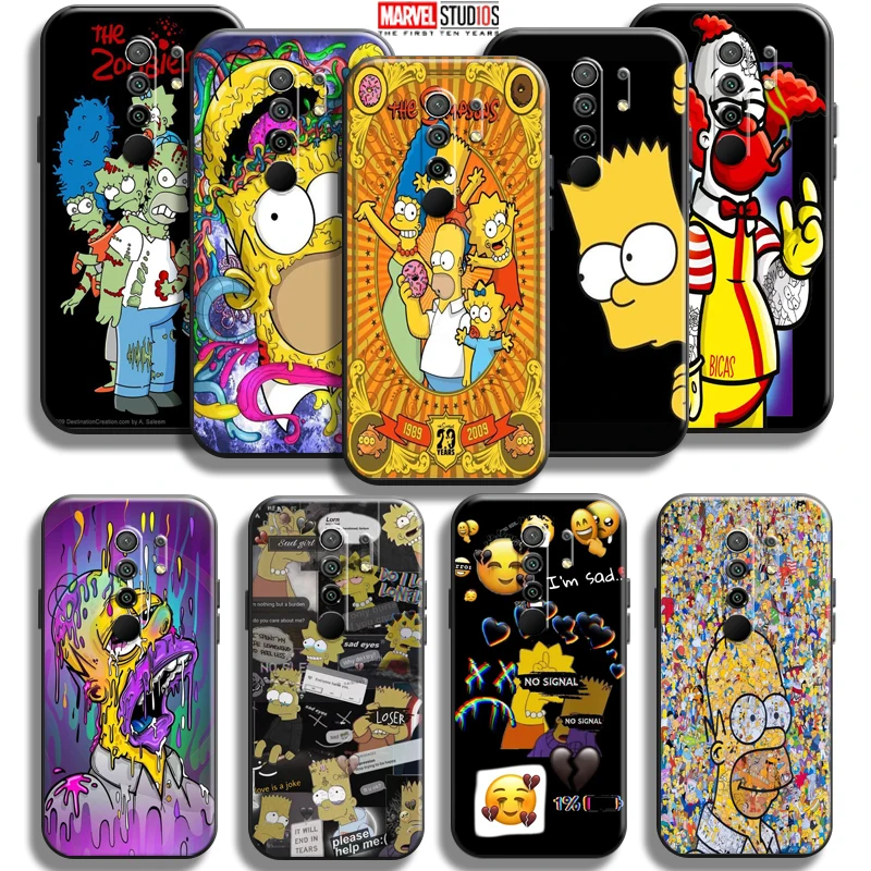 

Cute Homer S-Simpsons Family Phone Case 6.53 Inch For Xiaomi Redmi 9 Phone Case Silicone Cover Coque Back Funda Black