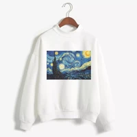 van gogh print long sleeve hoodies fashion women clothes 2022winter cute casual sweatshirt