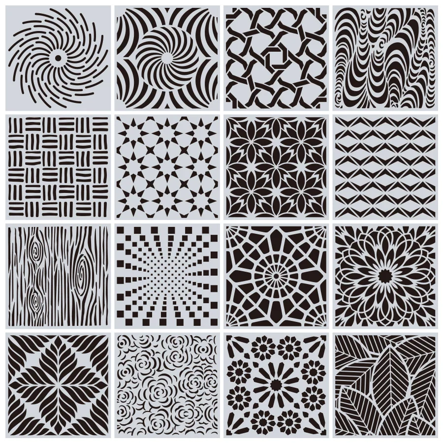 

16Pcs/Set 15cm Mandala Geometry 2022 Neo DIY Layering Stencils Painting Scrapbook Coloring Embossing Album Decorative Template