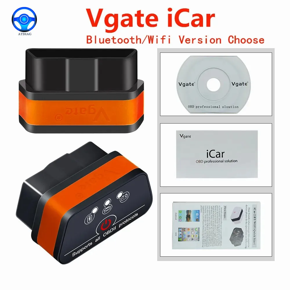 

Vgate iCar2 ELM327 V2.1 OBD OBD2 WIFI Bluetooth Scanner Diagnostic Tool WI-FI Adapter ELM 327 V 2.1 OBDII iCar 2 II WIFI Scan