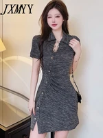 jxmyy 2022 summer new fashion and elegant temperament chinese improved cheongsam dress retro bag hip skirt womens clothing