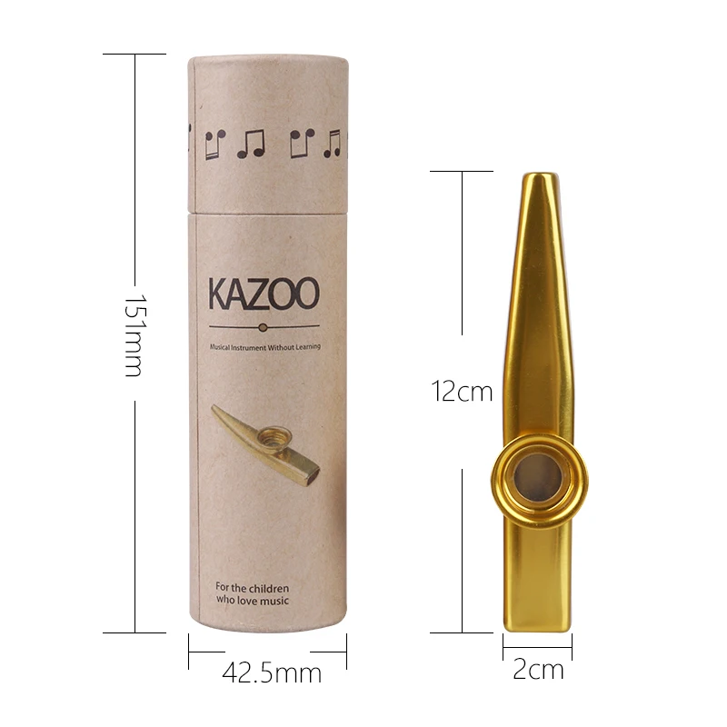 Metal Kazoo Musical Instruments With 20 Pcs Flute Film Gift Simple And Easy To Learn Musical Instruments With Paper Tube