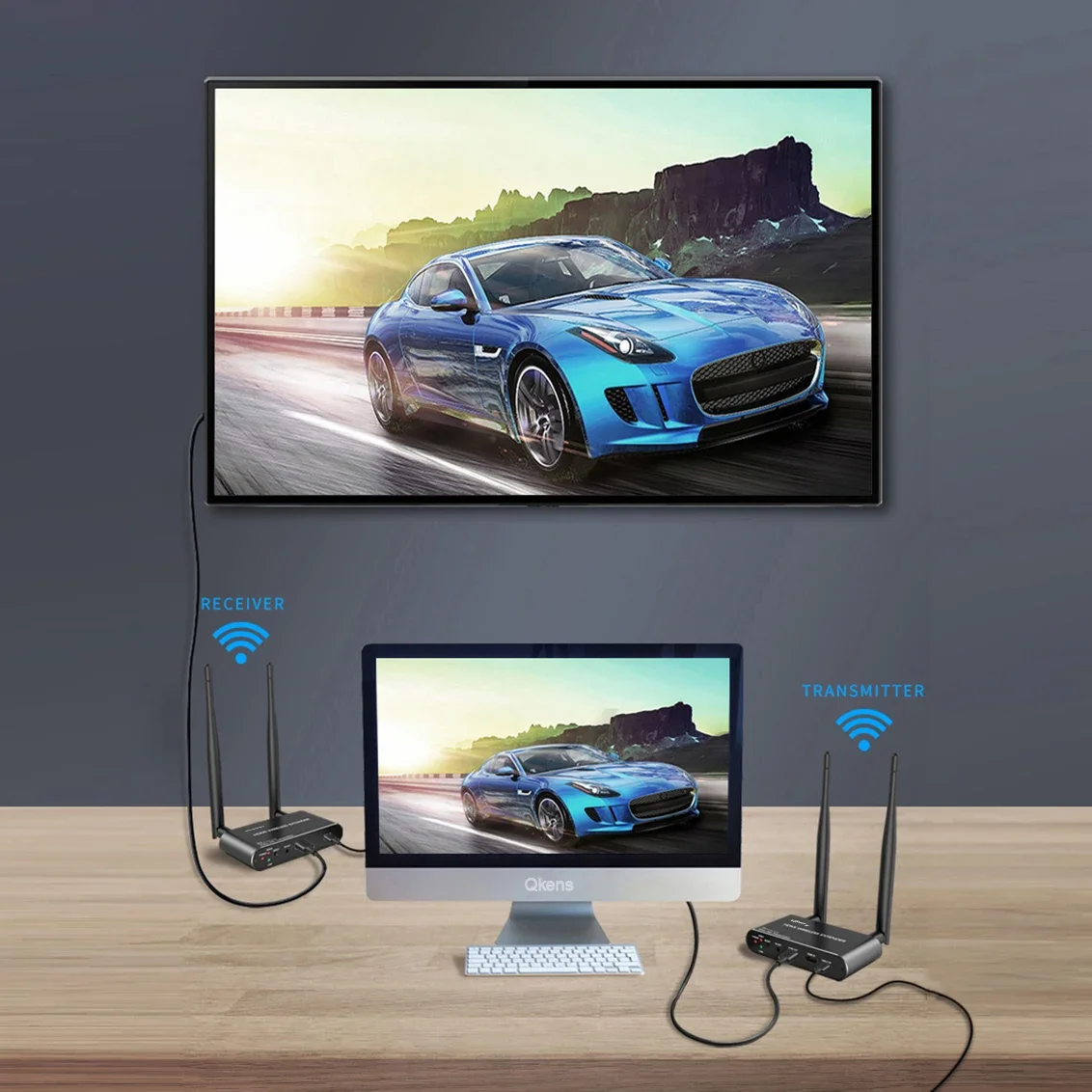 Фото Система беспроводной передачи видео на 200 м, HDMI-удлинитель, адаптер для 4K-дисплея, видеопередатчик и приемник для камеры, ноутбука и телевизора №3