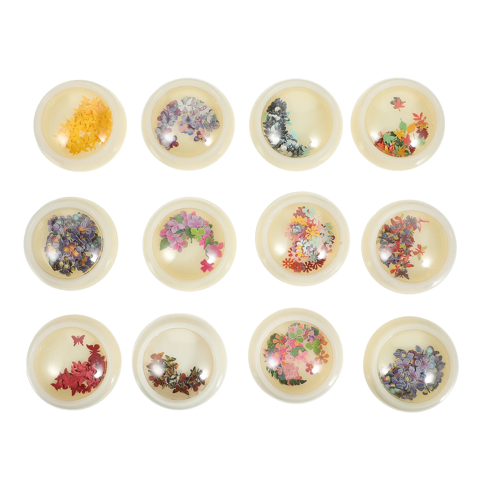 

12 коробок, листья, ломтики для ногтей, снежинки для ногтей, подвески, маникюрный Декор