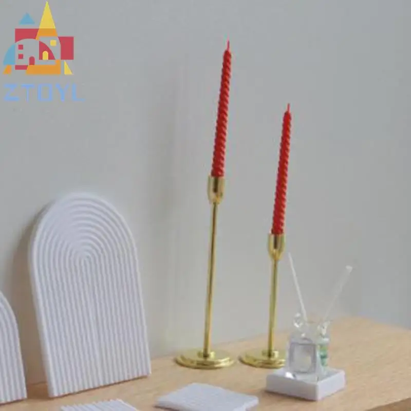 1:6 1:12 Dollhouse Miniture Single Candlestick Candle Sconce