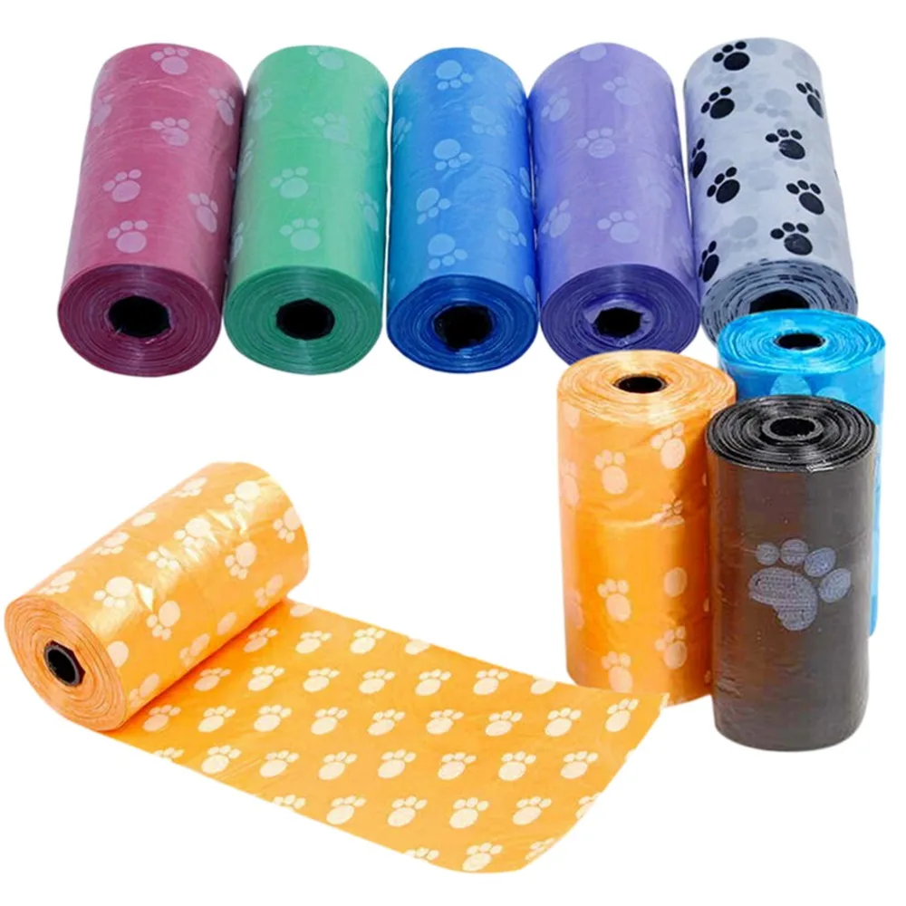 

1 Roll Degradable Pet Dog Waste Poop Bag With Printing Doggy Bag for Cat Dog
