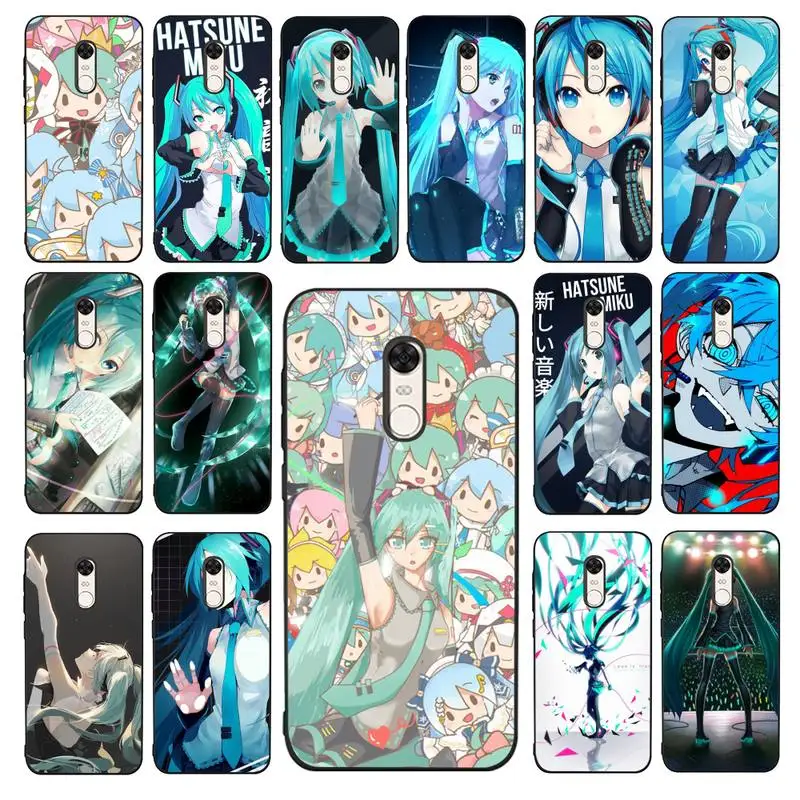 BANDAI мультфильм Hatsune Miku чехол для телефона Redmi 5 6 7 8 9 A 5plus K20 4X Чехол |