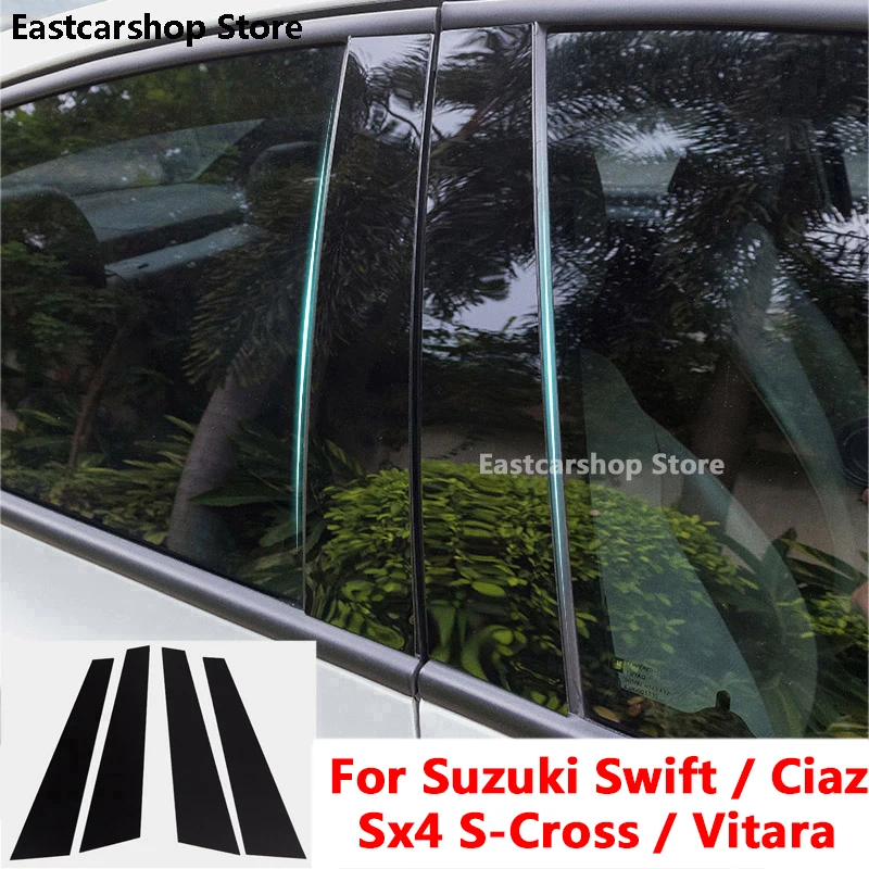 

For Suzuki Swift Vitara SX4 S-Cross Ciaz Car Middle Column PC Window B C Pillar PC Strip Sticker Protective Accessories Cover