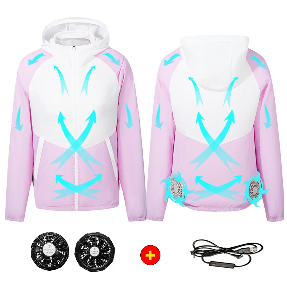 

Летняя Веерная жилетка, одежда для кондиционера, мужская и женская уличная одежда, куртка, ветровка, для работы, рыбалки, сверхлегкая, для пу...