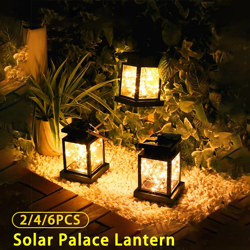 Solar Palace Lantern Lawn Camping Decoration LED Solar lights Waterproof Garden Outdoor Hanging Landscape Courtyard Floor Lights