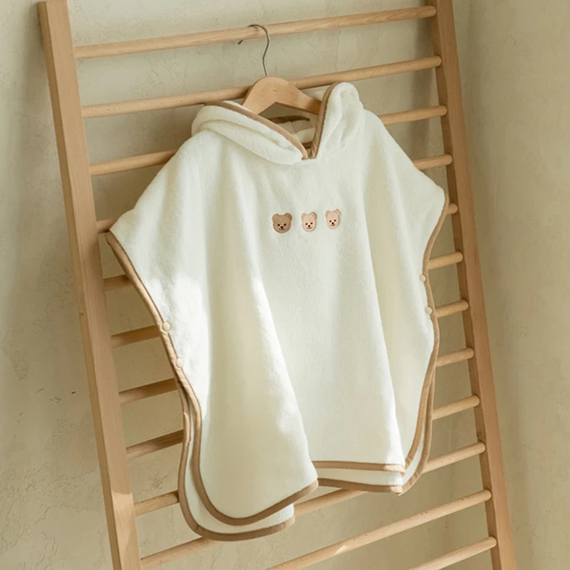 Hooded Poncho Super Absorbent Microfiber Beach Towel Bear Cl
