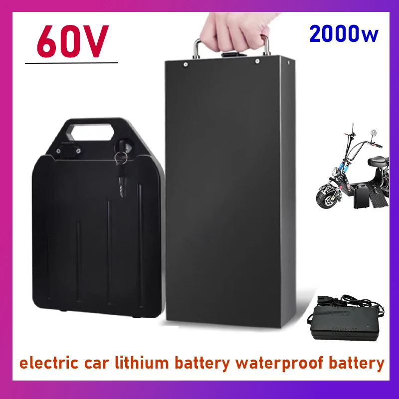 

60V 18650 Rechargeable Li-ion Removable Waterproof Battery 2000W for helloTwo Wheels Foldable Citycoco Electric Scooter Bike