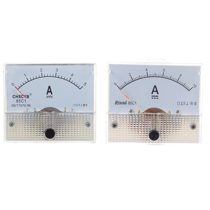 

85C1 DC 0-10A Rectangle Analog Panel Ammeter Gauge & 85C1-A Analog Current Panel Meter DC 5A AMP Ammeter